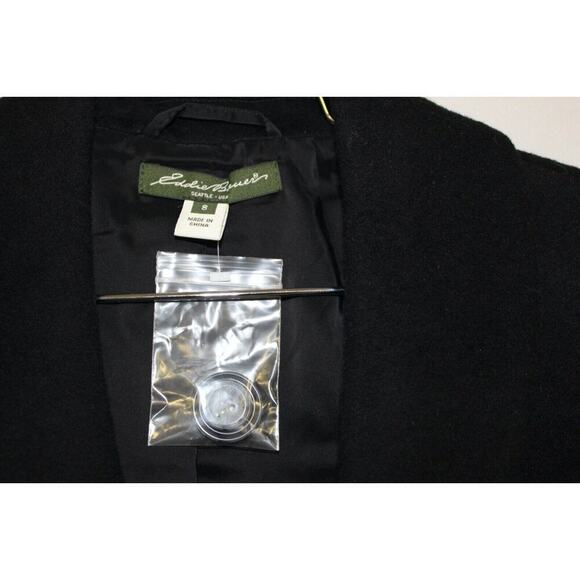 Women 8 Eddie Bauer Wool Jacket Blazer 3 Button Shawl Collar Brown or Black NWT - Picture 3 of 7